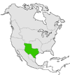 Mapa de Texas en Norteamérica
