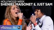 INSANE Vocals During Hollywood Duets Round from Just Sam and Sheniel Maisonet - American Idol 2020