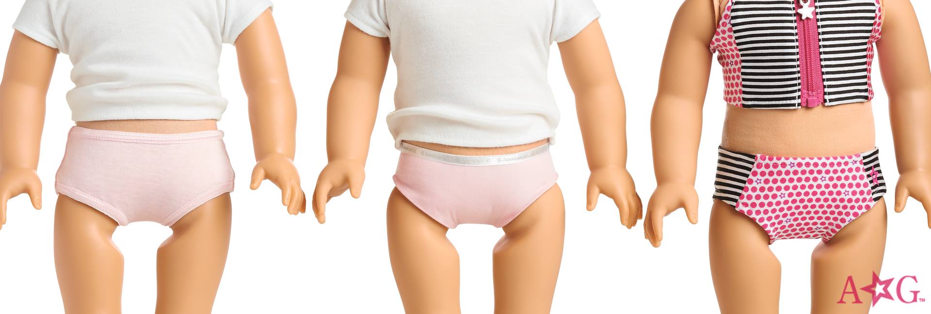 Panties Underpants Underwear for American Girl Doll Set of 3 18