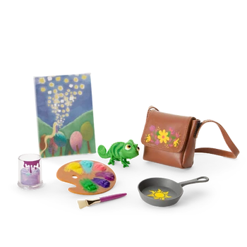 Disney Princess Rapunzel Painting Accessories and Pascal.