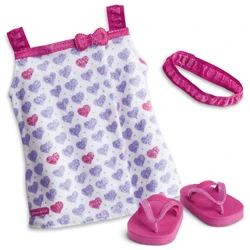 Wrap, headband, and sandals.