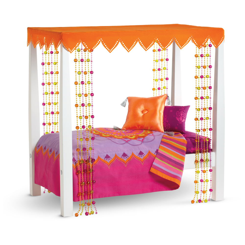 American girl canopy bed shop and bedding set