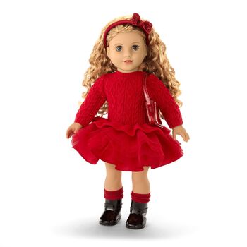 CrimsonSparkleSweaterDress