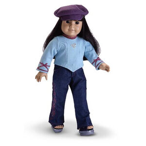 Denim Jean Pants with Rhinestones for 18 inch American Girl Doll Clothes