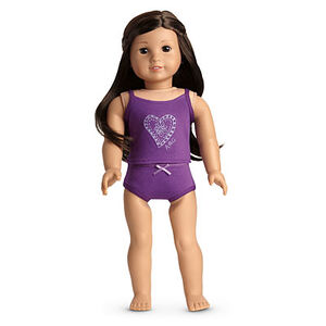 Gymnastics Leotard Pink Purple for Wellie Wishers Dolls – American