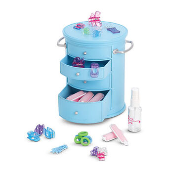 American Girl Truly Blue Hairstyling Caddy Doll Hair Salon & Accessories