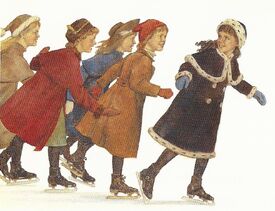 Samantha ice races with her friends.