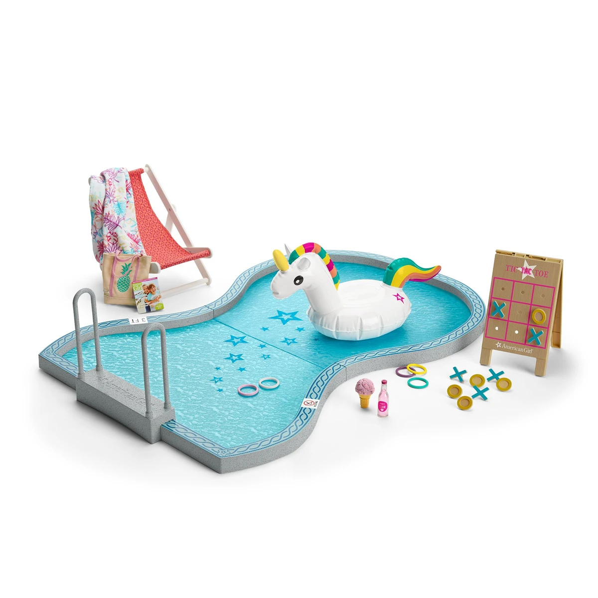 american girl pool set
