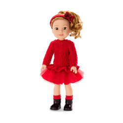 Crimson Sparkle Sweater Dress