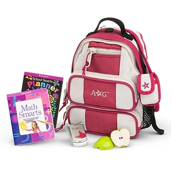 American Girl Mini Zaino E Accessori Per Bambole 45,7cm | Set 5 Pezzi: Zaino, Bicchiere, Berretto, Braccialetti Coordinati - 5