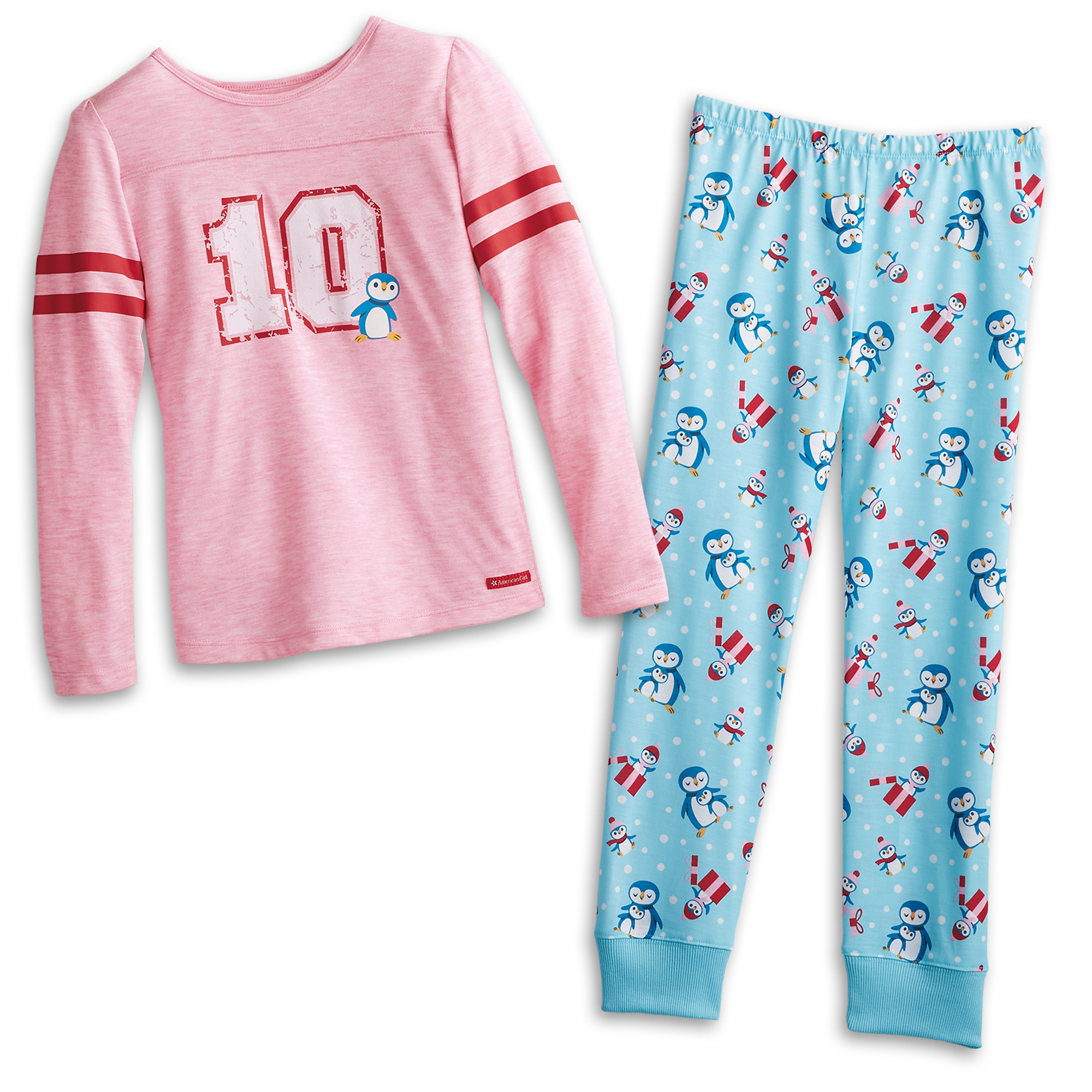 American Girl Doll FOR GIRLS Size XS 6 Holiday Penguin PJ's Pajama Set Pajamas 