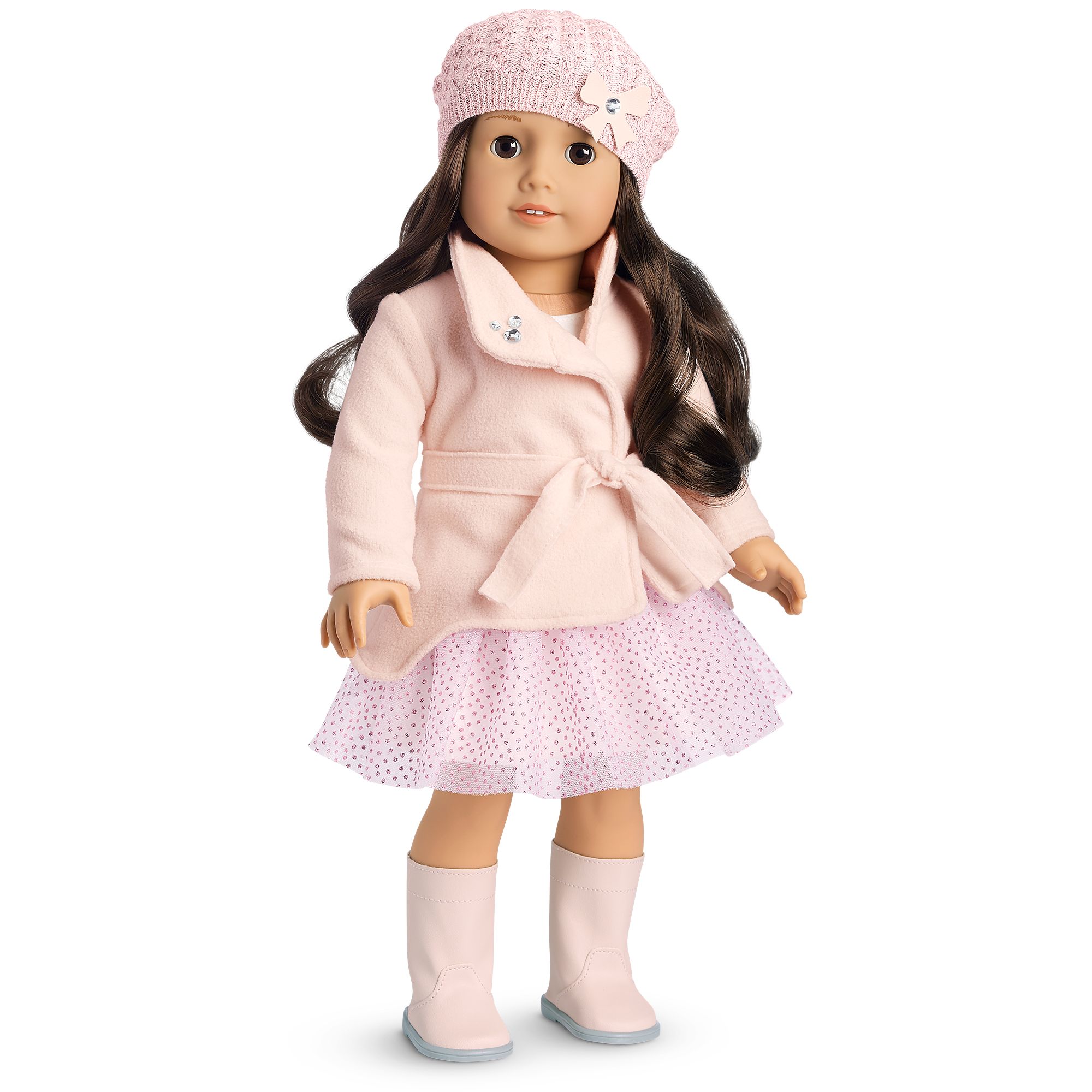 Boots New in Box American Girl Winter Sparkles Outfit Truly Me Pink Dress 