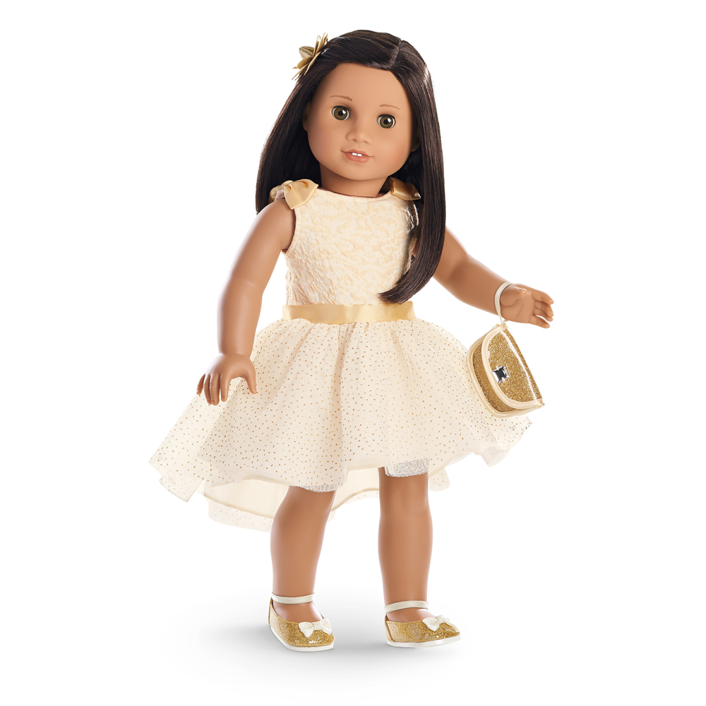 American girl gold dress deals