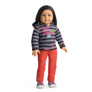 American Girl Doll Pajama Orange Sweatpants and T-shirt for Dolls