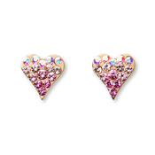 Rosy Shimmer Heart Stud Earrings.