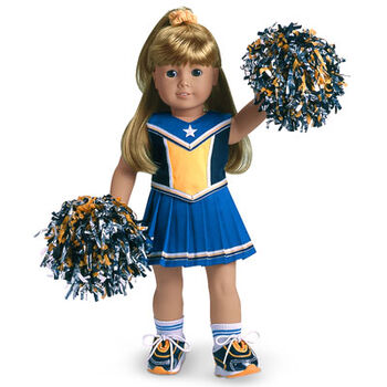 DOLL Cheerleader Outfit with Team logo- Name or Text Designed to Fit like  American Girl or 18\ Dolls