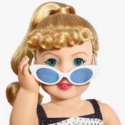 The doll with sunglasses half down.