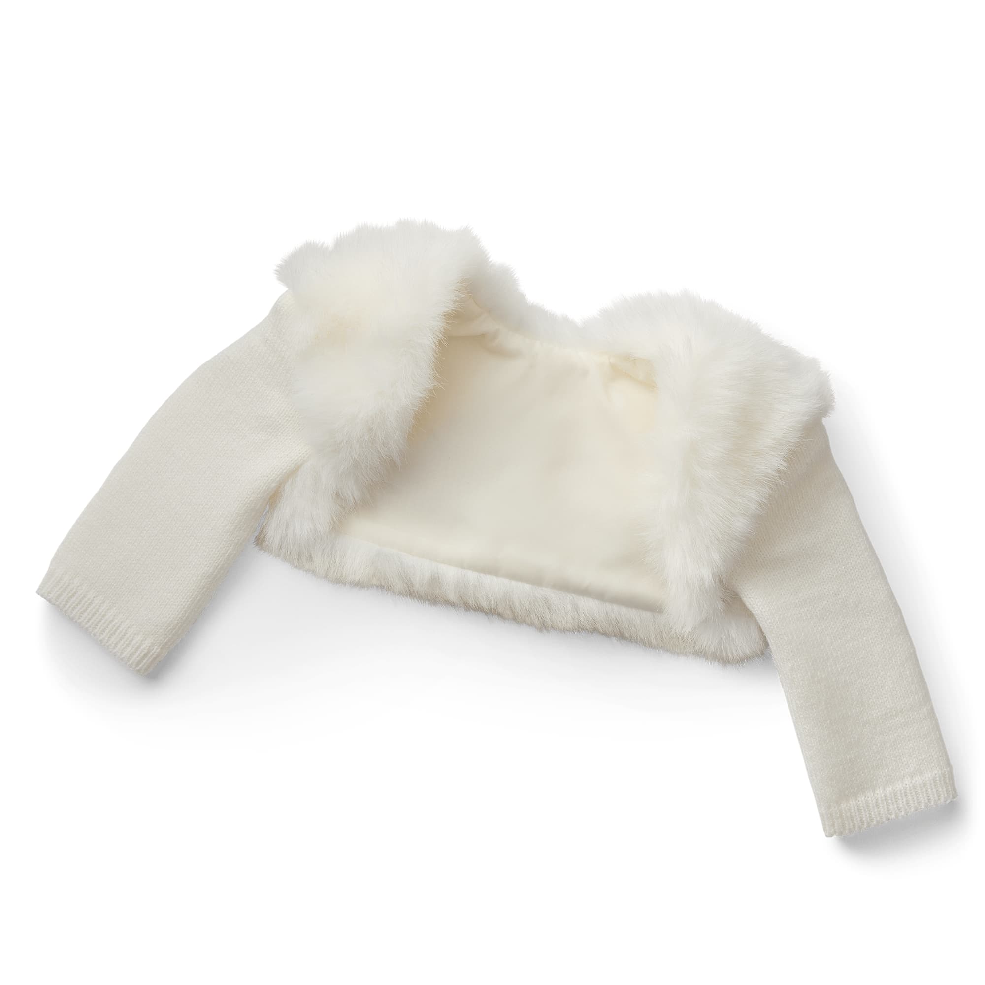 White on sale fluffy shrug