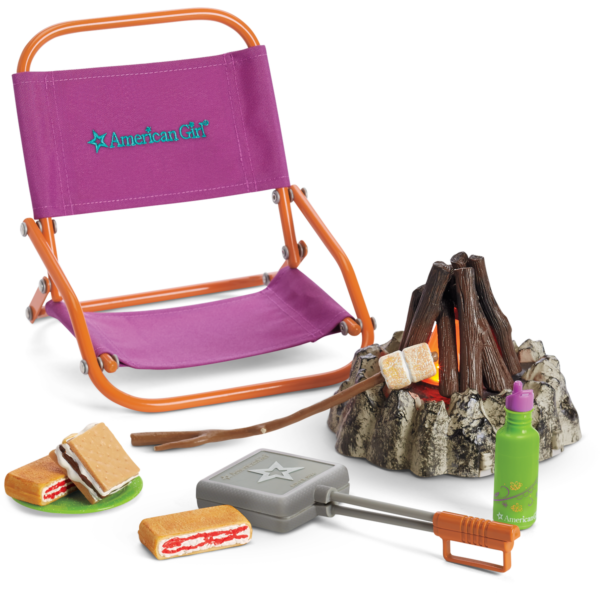 Ensemble de camping amusant American Girl Smore neuf dans sa boîte ! Le feu  de c