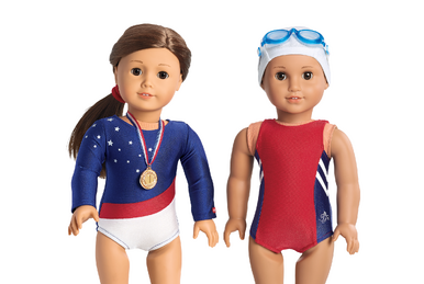 American Girl GYMNASTICS OUTFIT for DOLLS + CHARM - DOLL NOT