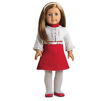 american girl doll red dress