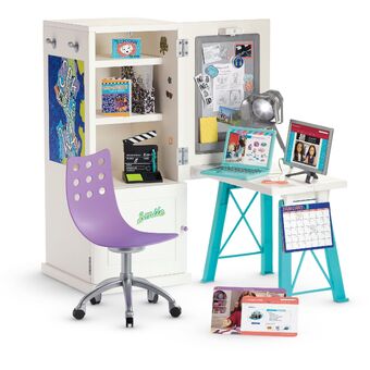 purple desk lamp with organizer