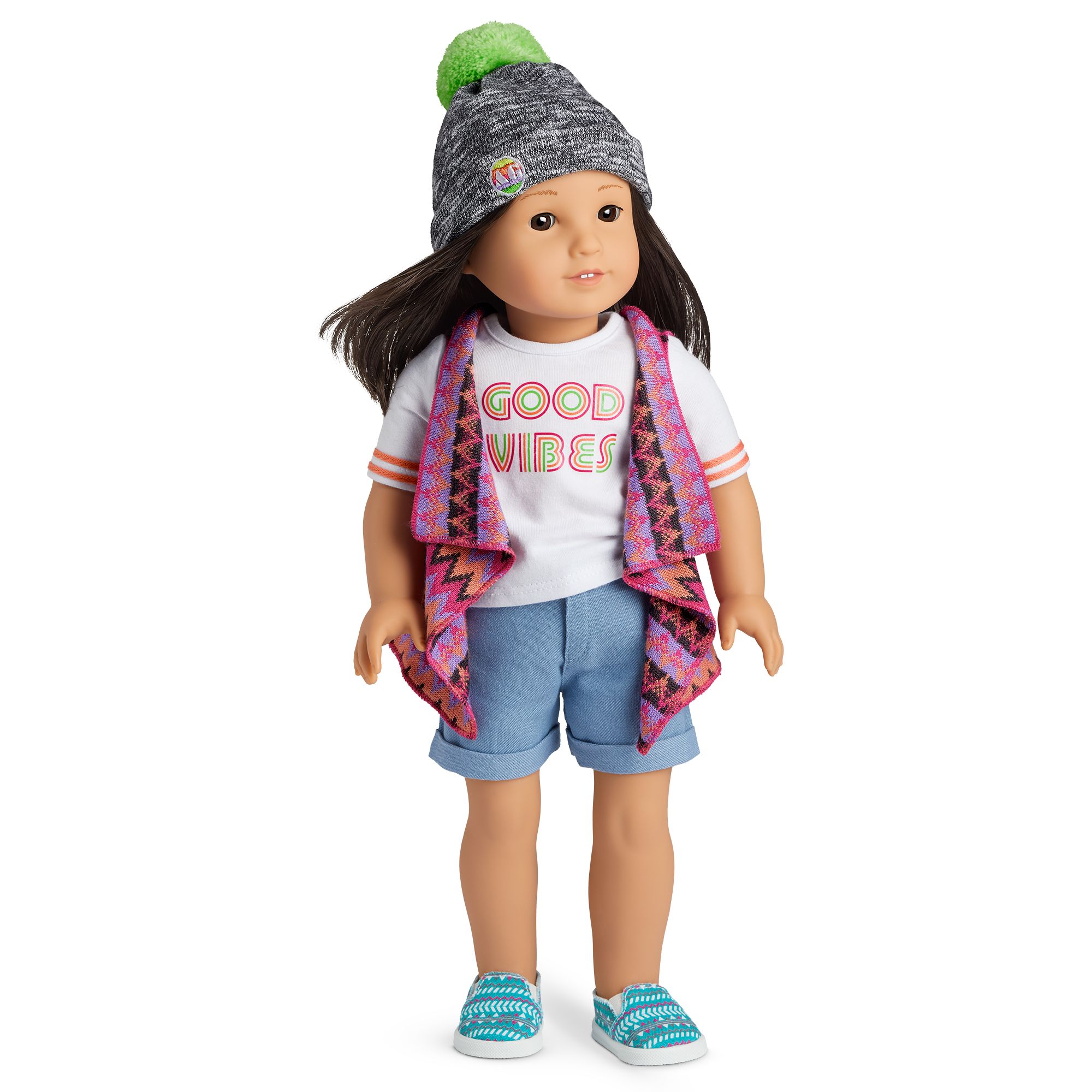 American Girl Skateboard Outfit Green Pink Blue New in Bag