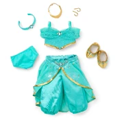 The outfit and accessory pieces included with Jasmine. Although the earrings appear in this photo, they are not removable.
