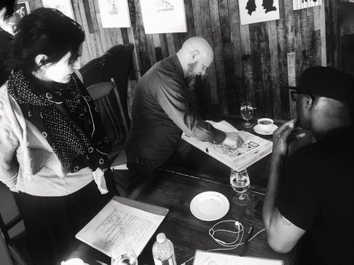 David Slade rehearsing first scene