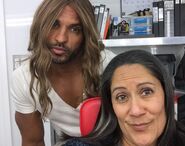 Ricky Whittle (Shadow Moon) and Sakina Jaffrey (Mama-ji) BTS Season Two