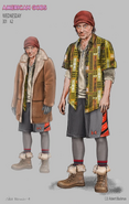 Concept art for Mr. Wednesday's outfits in season three