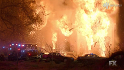 The Roanoke House burning down after the death of .