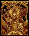 The Queen of Hearts in a tarot style