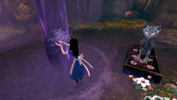 Alice bathing in the potion