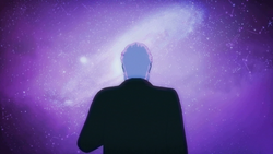 Verne gazing at the starry sky