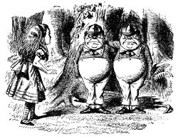 Alice meeting Tweedledum and Tweedledee