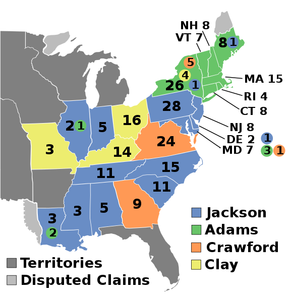 electoral college map presidential election of 1816