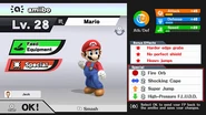 The amiibo menu's features in the Wii U version.