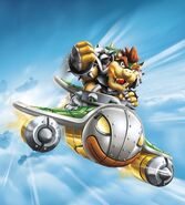 Bowser in his vehicle