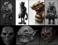 Early pig monster designs