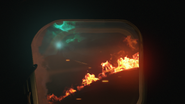 The engine fire worsens.