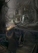 Daniel carrying the torch in one of the early artworks.