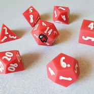 Red 7-Piece Dice Set