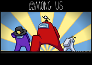 White wearing the Stickmin Brows, as seen in promotional artwork for new hats in Among Us.