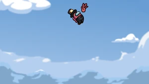 A player being ejected on The Airship.