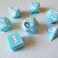 Cyan 7-Piece Dice Set