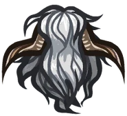 The Krampus while using a ladder.