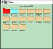 The Task Tester 2000 main interface on The Skeld.