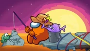 Orange fishing in the teaser image of The Fungle map.