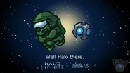 Green in promotional artwork for the Halo-themed cosmetics.